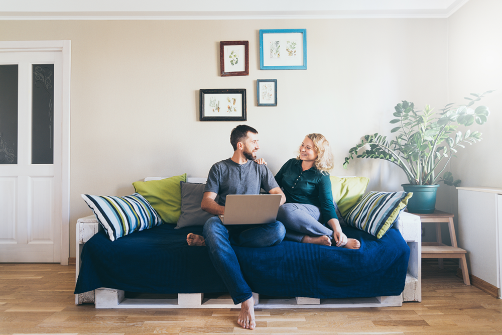 Couple with computer